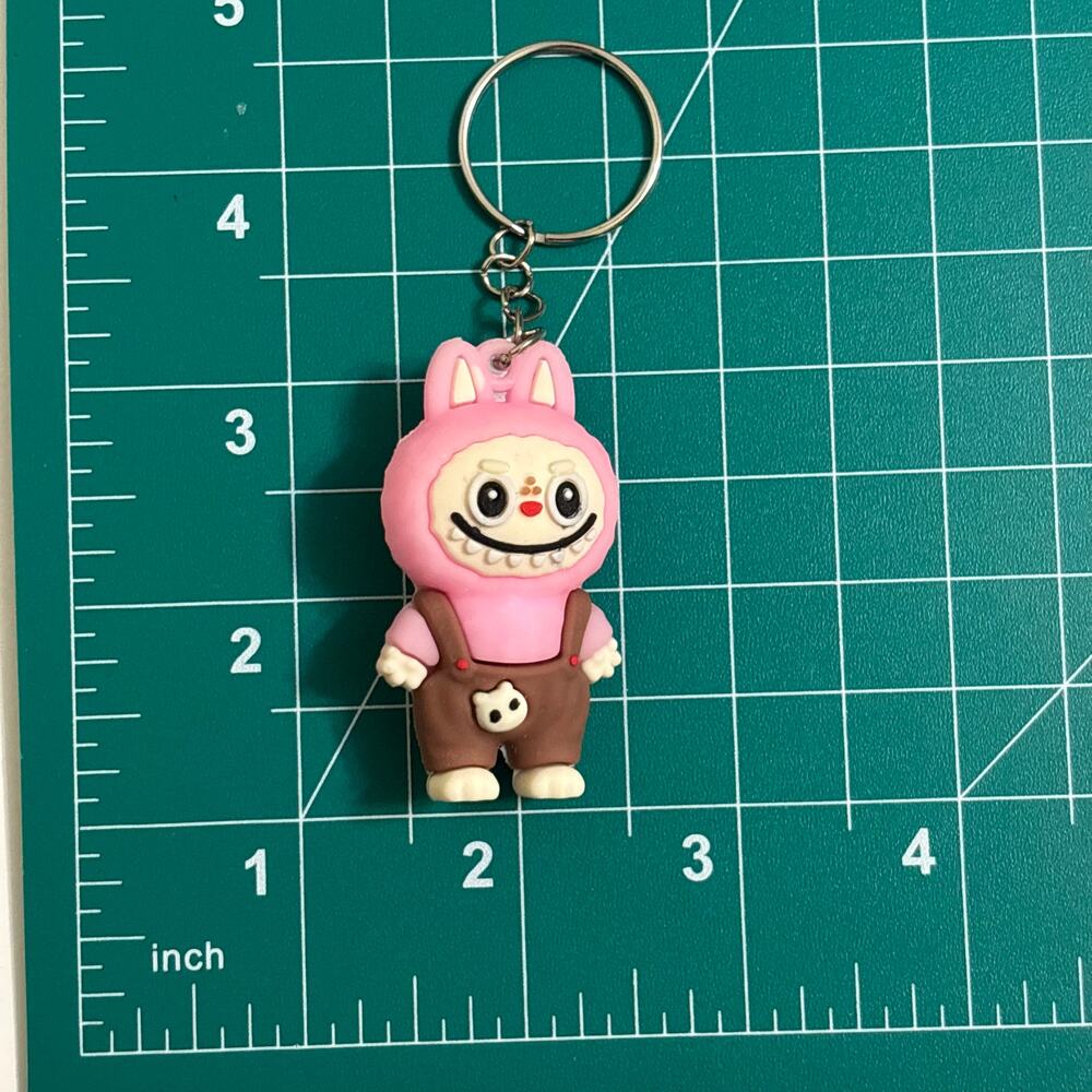 Pink Labubu Silicone Keychain Surprise Style Kawaii Bag Charm NWOT - Picture 6 of 14